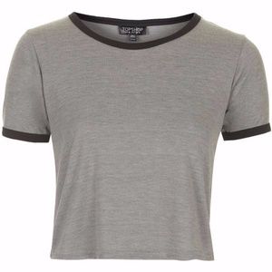 Topshop Black and Grey Crop Top